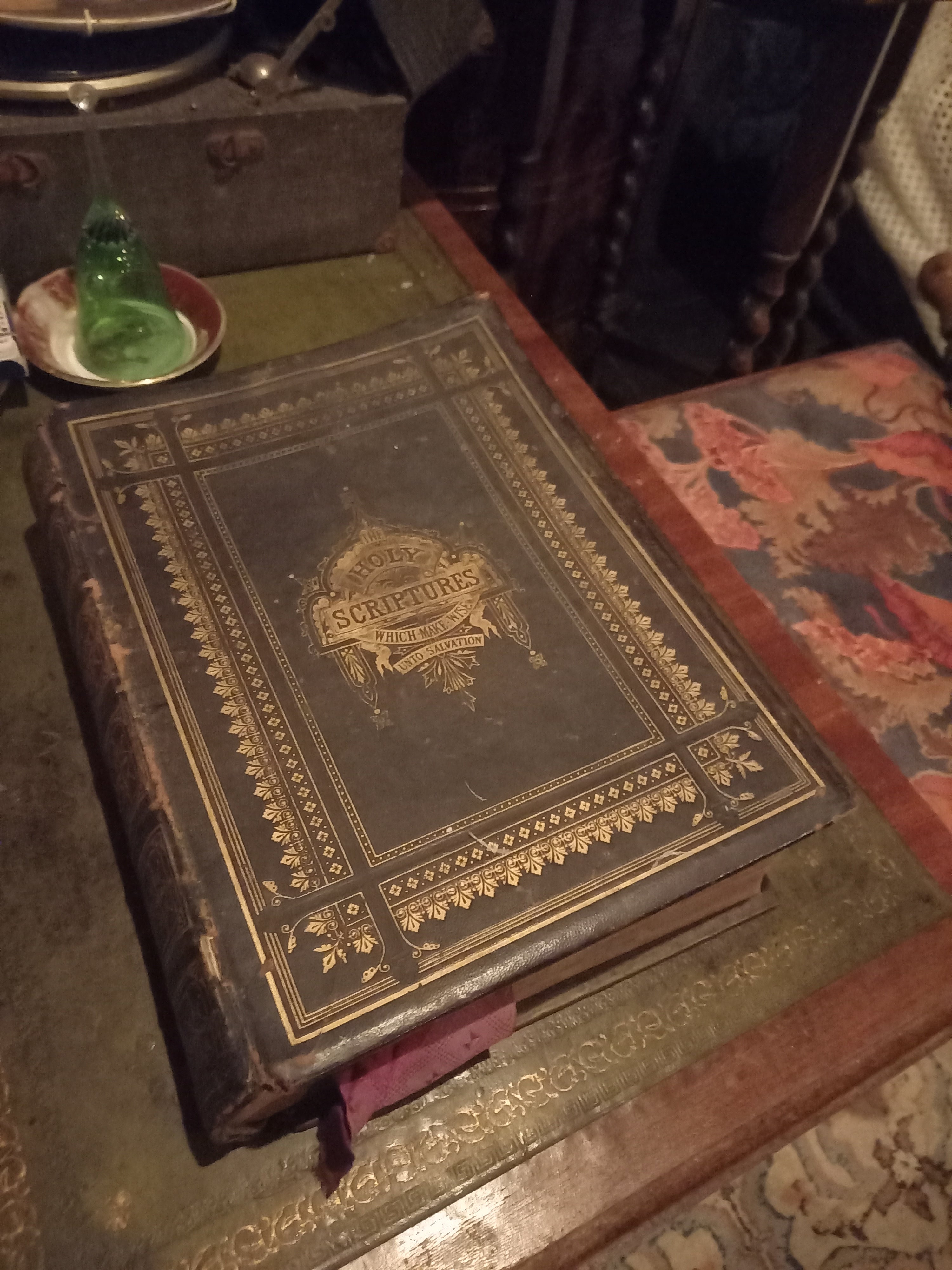 Antique Brass Bound Bible